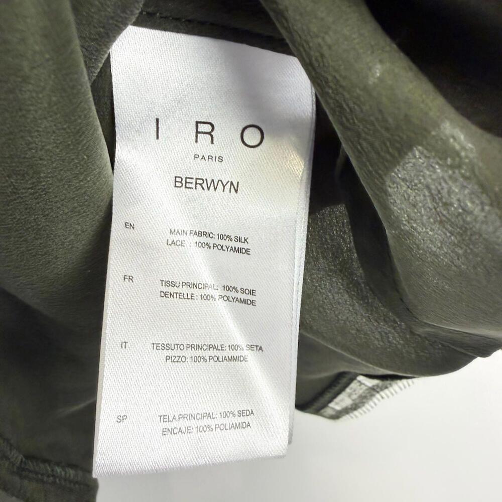 NWT IRO Berwyn 100% Silk and Lace Camisole - Ivy Green - Size 36 (4 US) - Picture 6 of 9